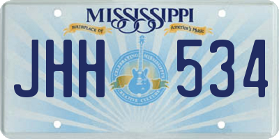 MS license plate JHH534