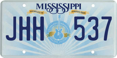 MS license plate JHH537