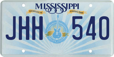 MS license plate JHH540