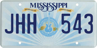 MS license plate JHH543