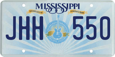 MS license plate JHH550