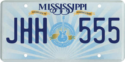 MS license plate JHH555