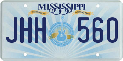 MS license plate JHH560