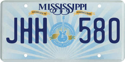 MS license plate JHH580