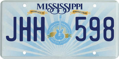 MS license plate JHH598