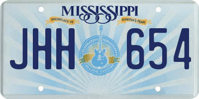 MS license plate JHH654