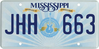 MS license plate JHH663