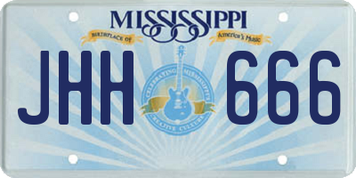 MS license plate JHH666