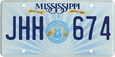 MS license plate JHH674