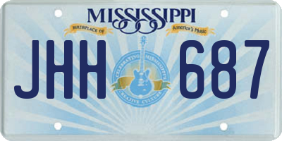 MS license plate JHH687