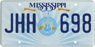 MS license plate JHH698