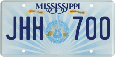 MS license plate JHH700