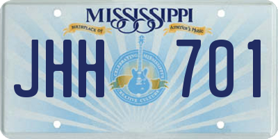 MS license plate JHH701