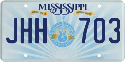 MS license plate JHH703