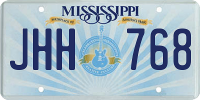MS license plate JHH768