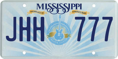 MS license plate JHH777