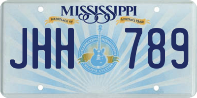 MS license plate JHH789