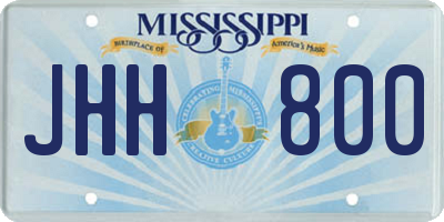MS license plate JHH800