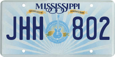 MS license plate JHH802