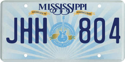 MS license plate JHH804
