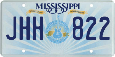 MS license plate JHH822