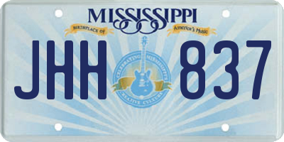 MS license plate JHH837