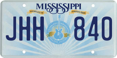 MS license plate JHH840