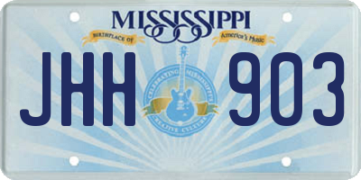 MS license plate JHH903