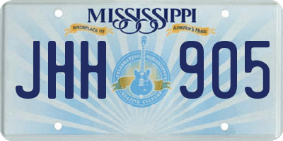 MS license plate JHH905