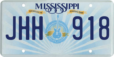 MS license plate JHH918