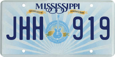 MS license plate JHH919