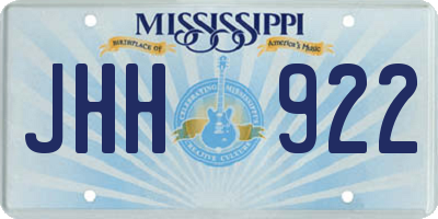 MS license plate JHH922