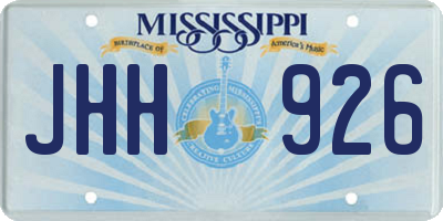 MS license plate JHH926