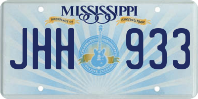 MS license plate JHH933