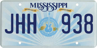 MS license plate JHH938