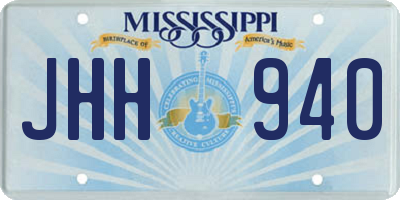 MS license plate JHH940
