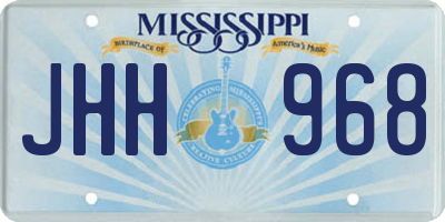 MS license plate JHH968