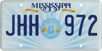 MS license plate JHH972