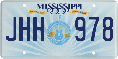 MS license plate JHH978