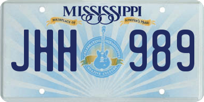 MS license plate JHH989