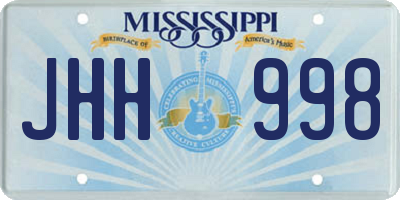 MS license plate JHH998