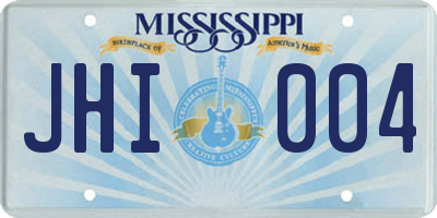 MS license plate JHI004