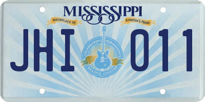 MS license plate JHI011