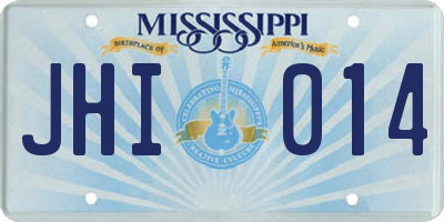 MS license plate JHI014