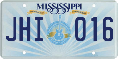 MS license plate JHI016