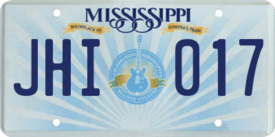 MS license plate JHI017