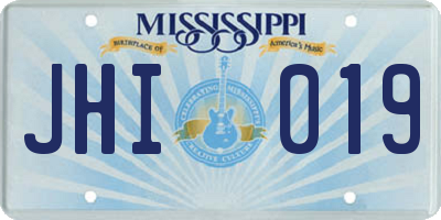 MS license plate JHI019