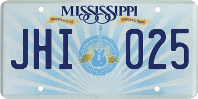 MS license plate JHI025