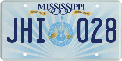 MS license plate JHI028