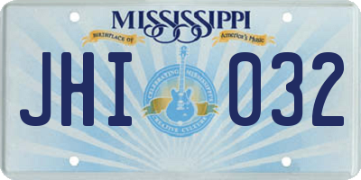 MS license plate JHI032